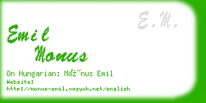 emil monus business card